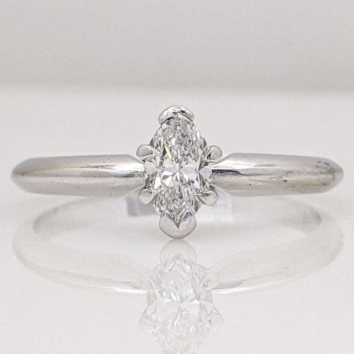 14K WHITE .25 CARAT TOTAL VS1 G DIAMOND MARQUISE ESTATE RING 2.0 GRAMS