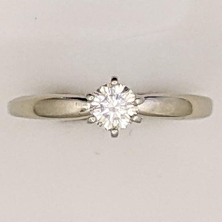 14K WHITE .34 CARAT TOTAL WEIGHT SI1 G DIAMOND ROUND SOLITAIRE ESTATE RING 3.2 GRAMS