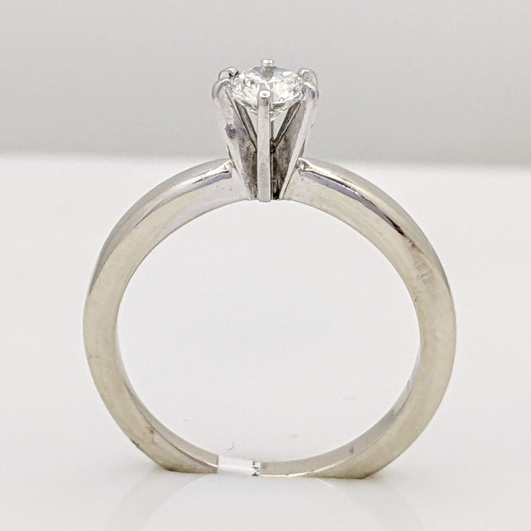 14K WHITE .34 CARAT TOTAL WEIGHT SI1 G DIAMOND ROUND SOLITAIRE ESTATE RING 3.2 GRAMS