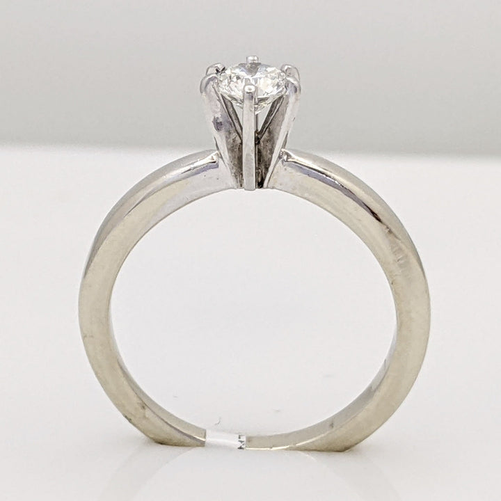 14K WHITE .34 CARAT TOTAL WEIGHT SI1 G DIAMOND ROUND SOLITAIRE ESTATE RING 3.2 GRAMS