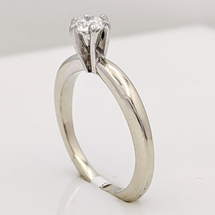 14K WHITE .34 CARAT TOTAL WEIGHT SI1 G DIAMOND ROUND SOLITAIRE ESTATE RING 3.2 GRAMS