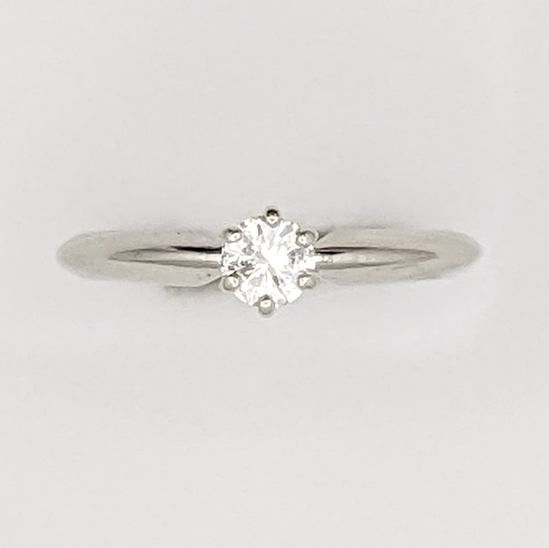 14K WHITE .20 CARAT TOTAL I1 H DIAMOND ROUND SOLITAIRE ESTATE RING 1.9 GRAMS