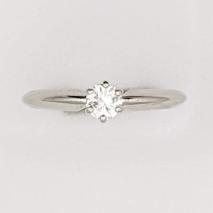 14K WHITE .20 CARAT TOTAL I1 H DIAMOND ROUND SOLITAIRE ESTATE RING 1.9 GRAMS