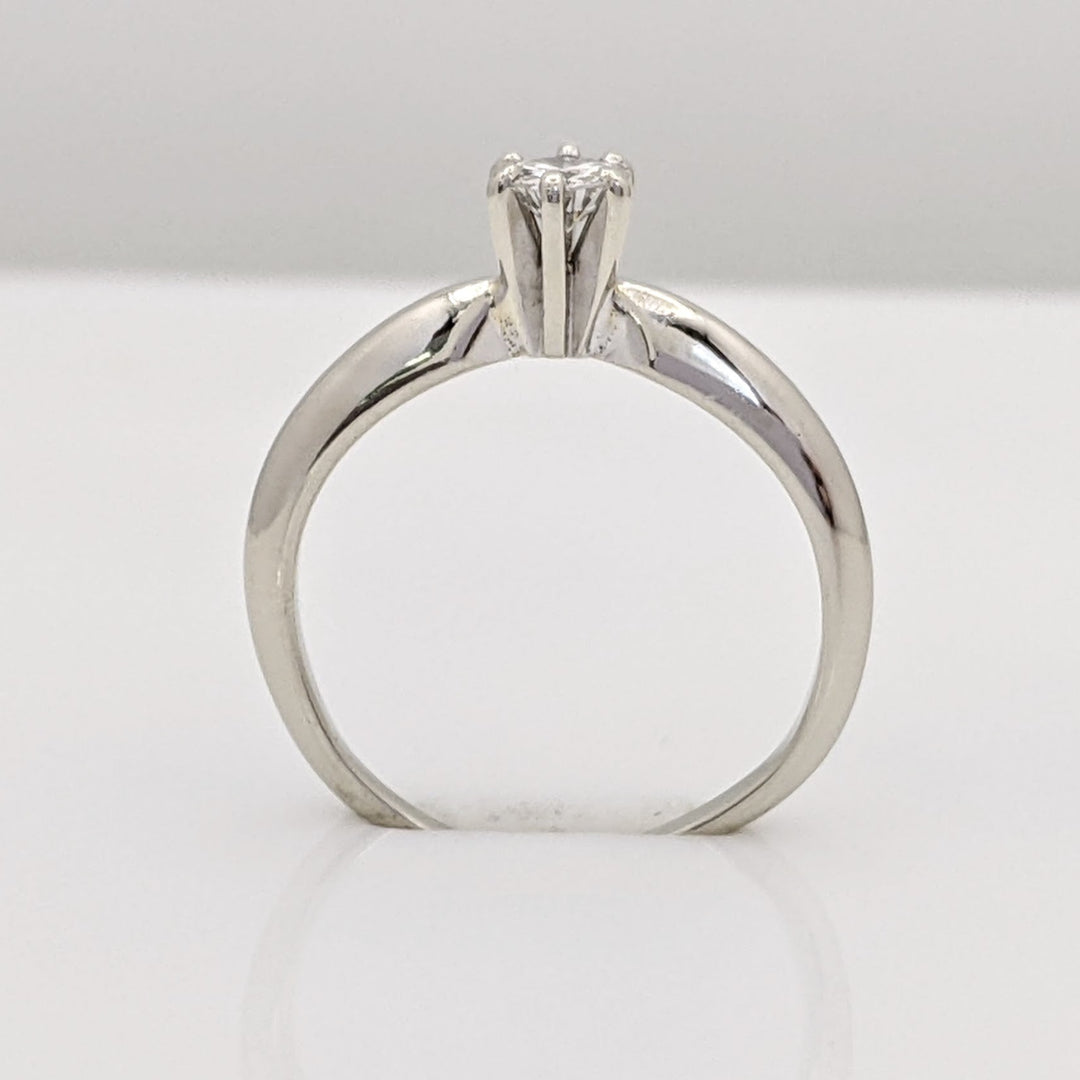 14K WHITE .20 CARAT TOTAL I1 H DIAMOND ROUND SOLITAIRE ESTATE RING 1.9 GRAMS