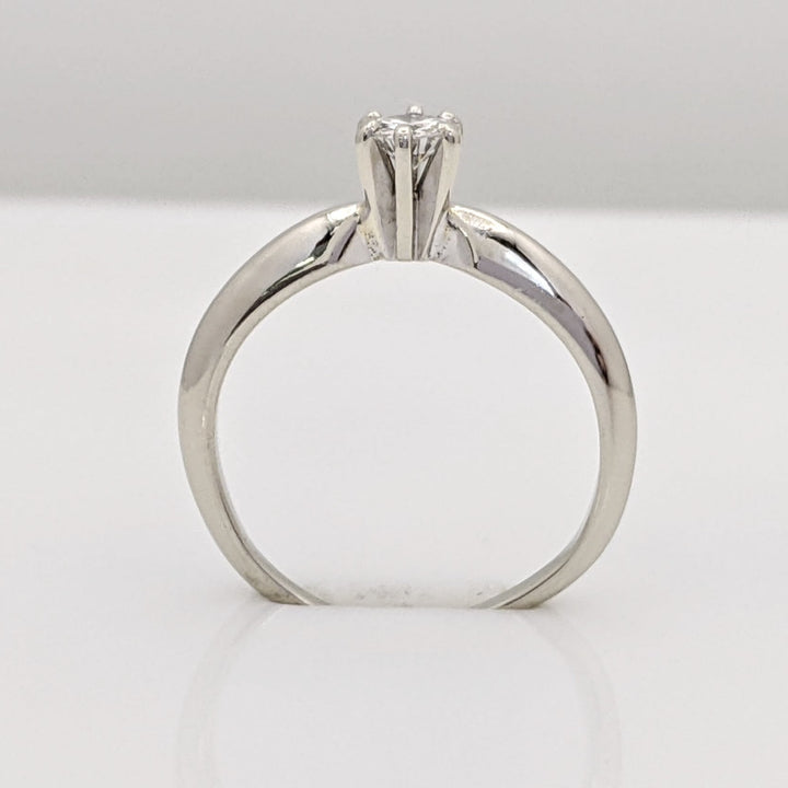 14K WHITE .20 CARAT TOTAL I1 H DIAMOND ROUND SOLITAIRE ESTATE RING 1.9 GRAMS