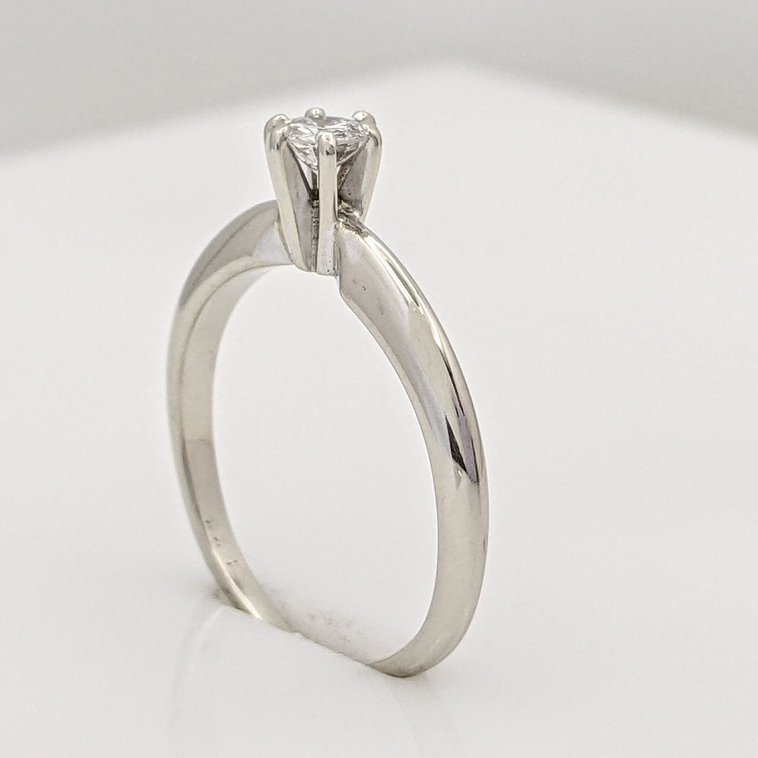 14K WHITE .20 CARAT TOTAL I1 H DIAMOND ROUND SOLITAIRE ESTATE RING 1.9 GRAMS