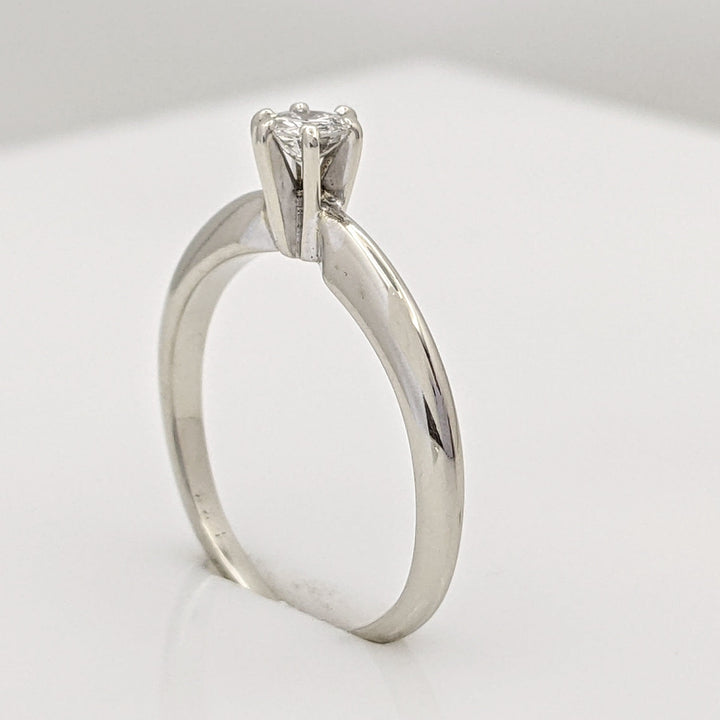 14K WHITE .20 CARAT TOTAL I1 H DIAMOND ROUND SOLITAIRE ESTATE RING 1.9 GRAMS