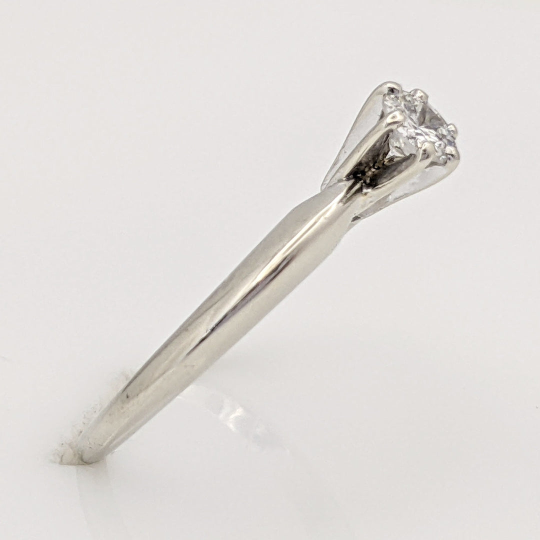 14K WHITE .20 CARAT TOTAL I1 H DIAMOND ROUND SOLITAIRE ESTATE RING 1.9 GRAMS