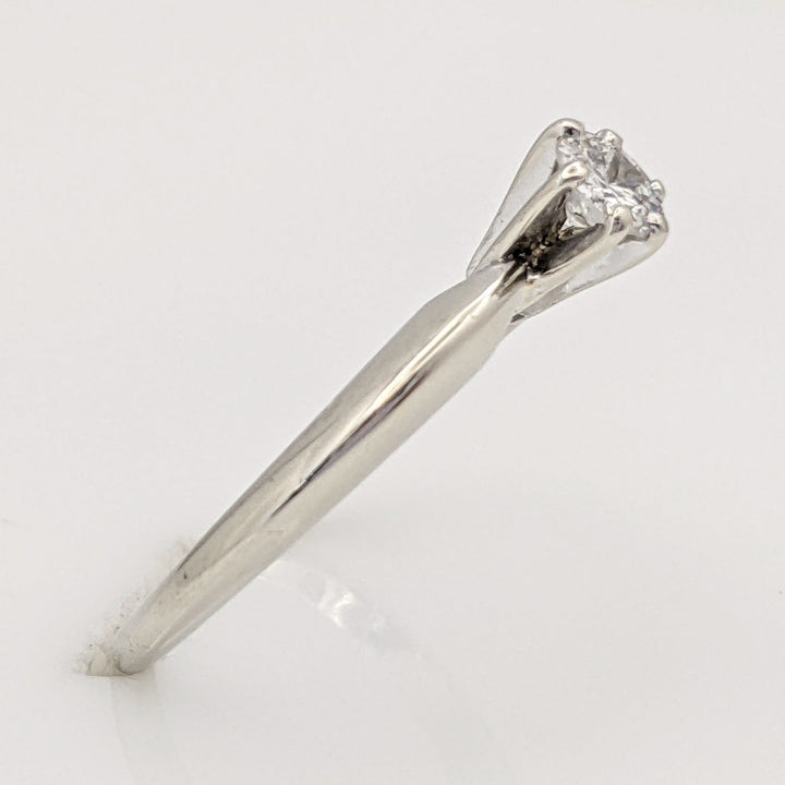 14K WHITE .20 CARAT TOTAL I1 H DIAMOND ROUND SOLITAIRE ESTATE RING 1.9 GRAMS