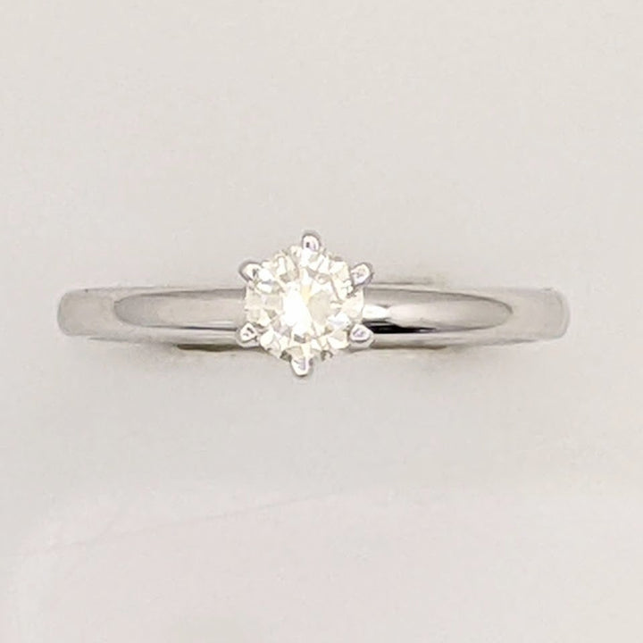 14K WHITE .24 CARAT TOTAL VS2 I DIAMOND ROUND ESTATE SOLITAIRE RING 1.6 GRAMS