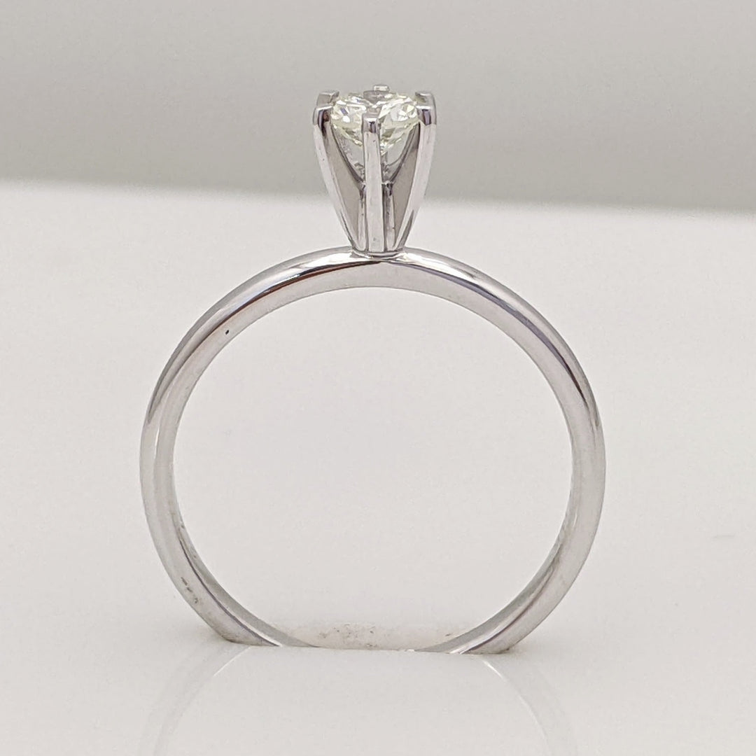 14K WHITE .24 CARAT TOTAL VS2 I DIAMOND ROUND ESTATE SOLITAIRE RING 1.6 GRAMS