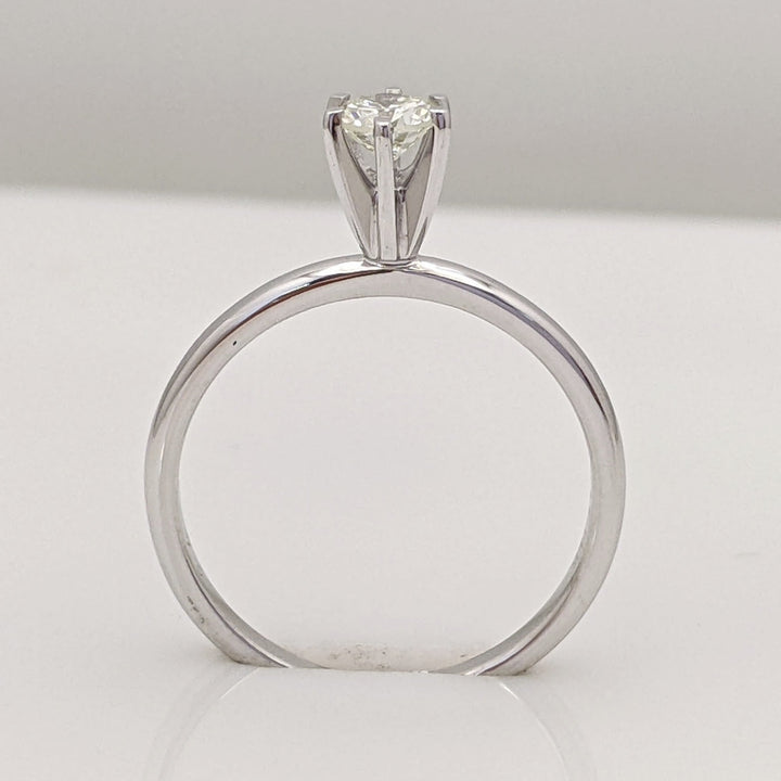 14K WHITE .24 CARAT TOTAL VS2 I DIAMOND ROUND ESTATE SOLITAIRE RING 1.6 GRAMS