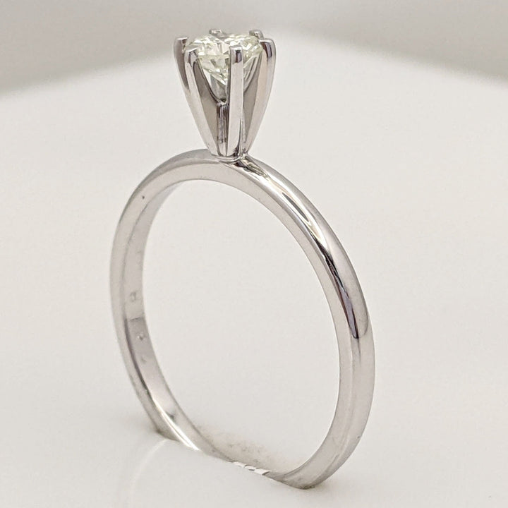 14K WHITE .24 CARAT TOTAL VS2 I DIAMOND ROUND ESTATE SOLITAIRE RING 1.6 GRAMS