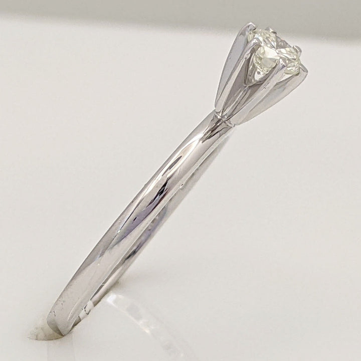 14K WHITE .24 CARAT TOTAL VS2 I DIAMOND ROUND ESTATE SOLITAIRE RING 1.6 GRAMS