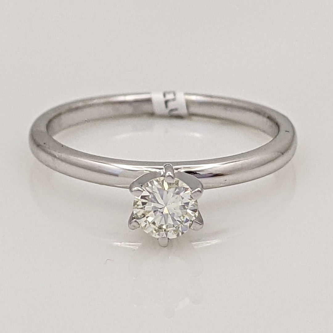 14K WHITE .24 CARAT TOTAL VS2 I DIAMOND ROUND ESTATE SOLITAIRE RING 1.6 GRAMS