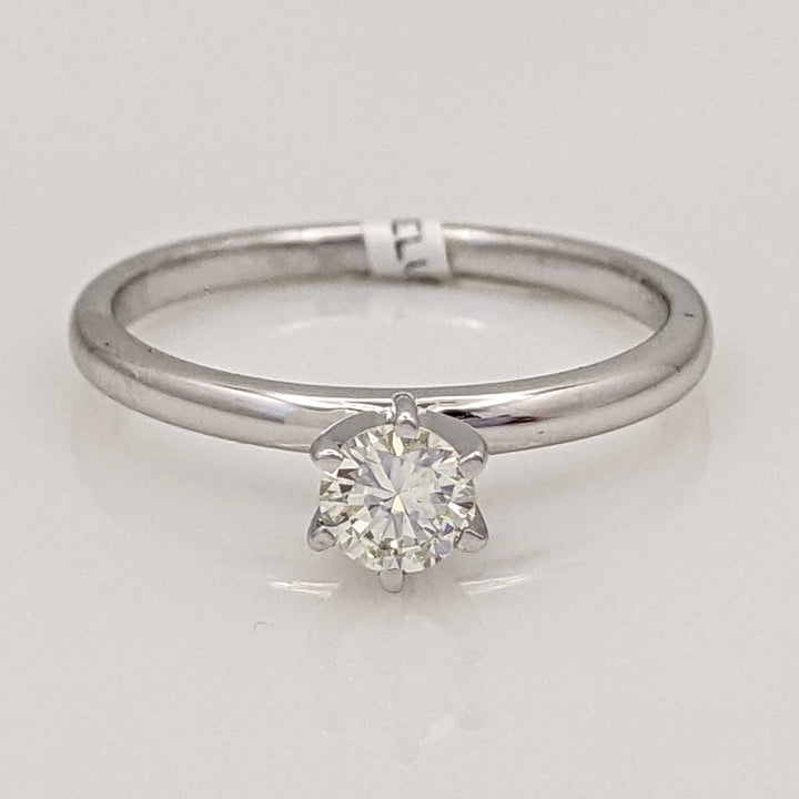 14K WHITE .24 CARAT TOTAL VS2 I DIAMOND ROUND ESTATE SOLITAIRE RING 1.6 GRAMS