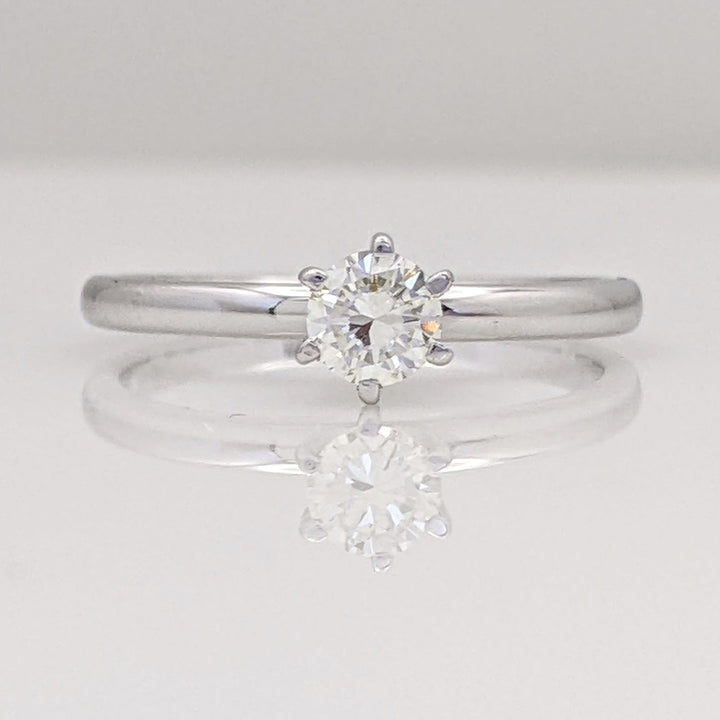 14K WHITE .24 CARAT TOTAL VS2 I DIAMOND ROUND ESTATE SOLITAIRE RING 1.6 GRAMS