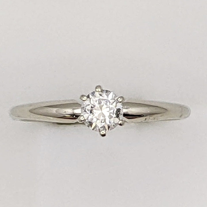 14K WHITE .37 CARAT TOTAL SI1 I DIAMOND ROUND SOLITAIRE ESTATE RING 1.8 GRAMS