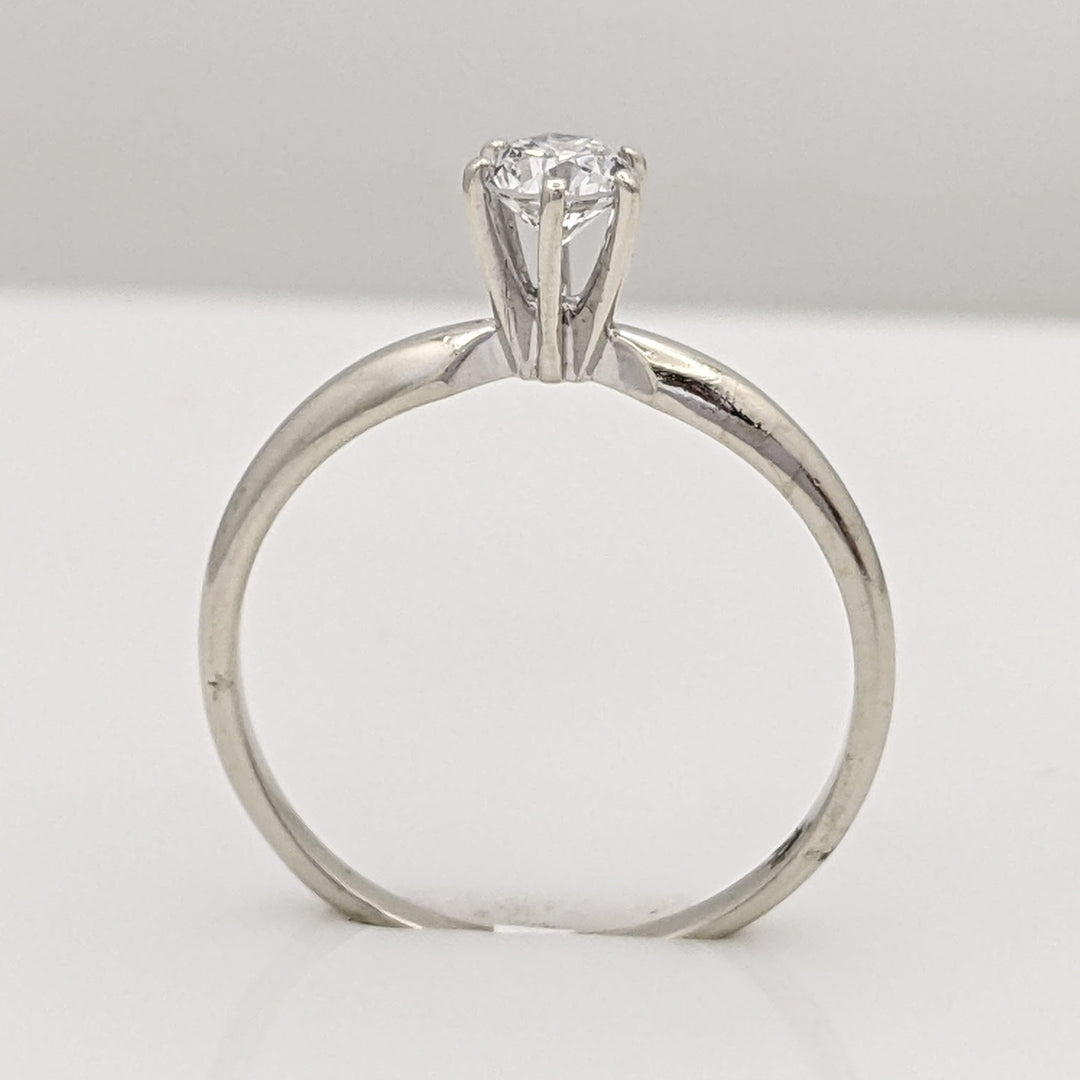 14K WHITE .37 CARAT TOTAL SI1 I DIAMOND ROUND SOLITAIRE ESTATE RING 1.8 GRAMS