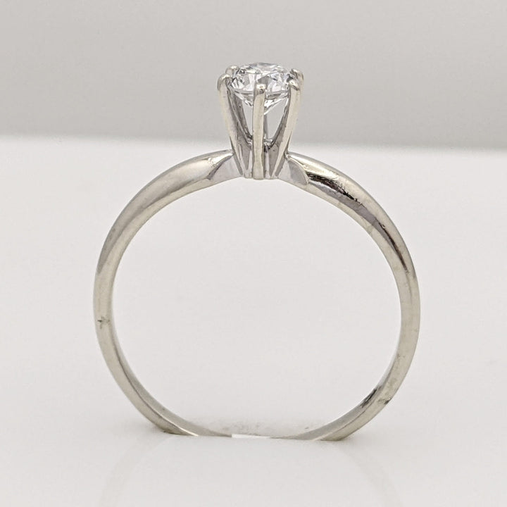 14K WHITE .37 CARAT TOTAL SI1 I DIAMOND ROUND SOLITAIRE ESTATE RING 1.8 GRAMS