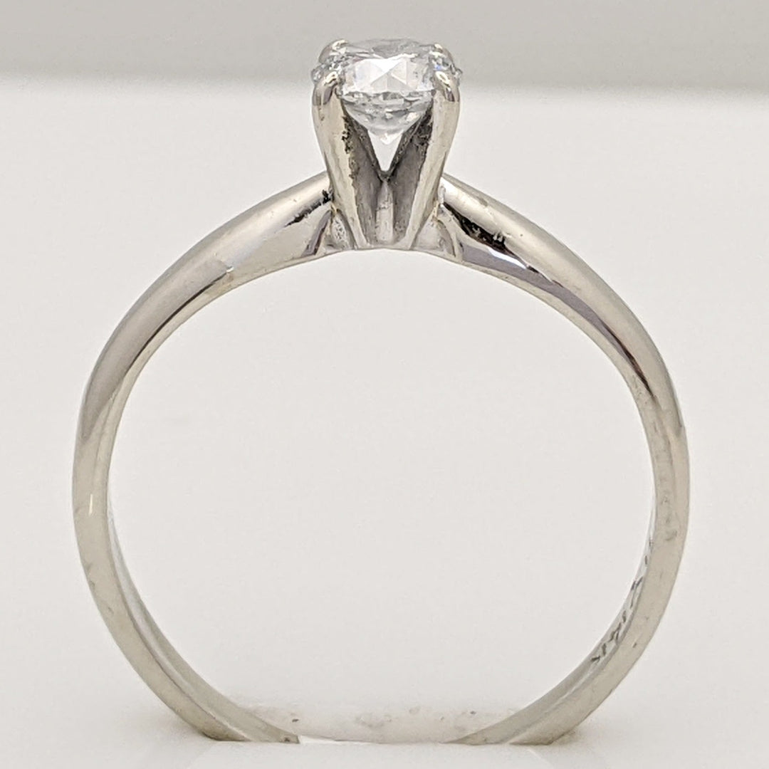 14K WHITE .35 CARAT TOTAL I1 G DIAMOND ROUND 4-PRONG ESTATE SOLITAIRE RING 1.9 GRAMS