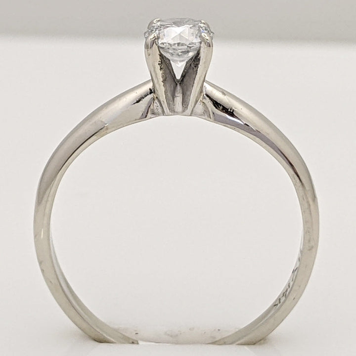 14K WHITE .35 CARAT TOTAL I1 G DIAMOND ROUND 4-PRONG ESTATE SOLITAIRE RING 1.9 GRAMS
