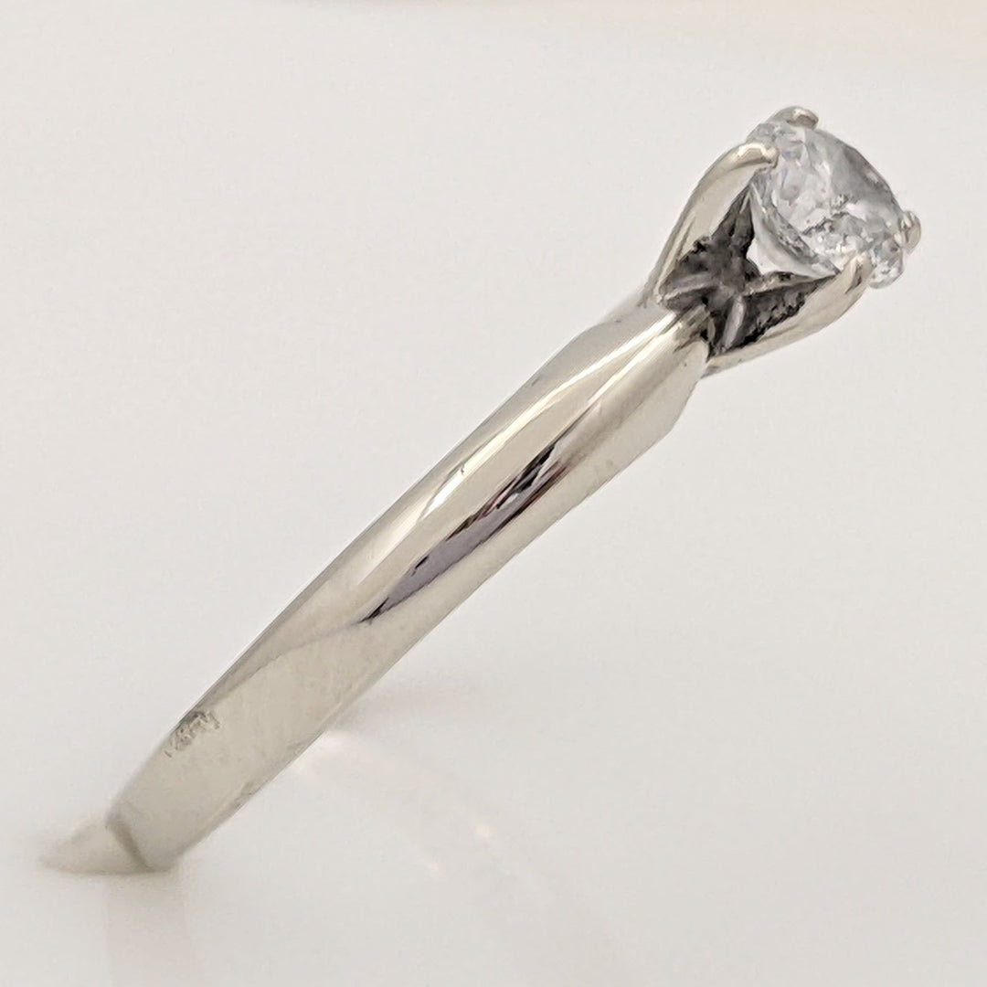 14K WHITE .35 CARAT TOTAL I1 G DIAMOND ROUND 4-PRONG ESTATE SOLITAIRE RING 1.9 GRAMS