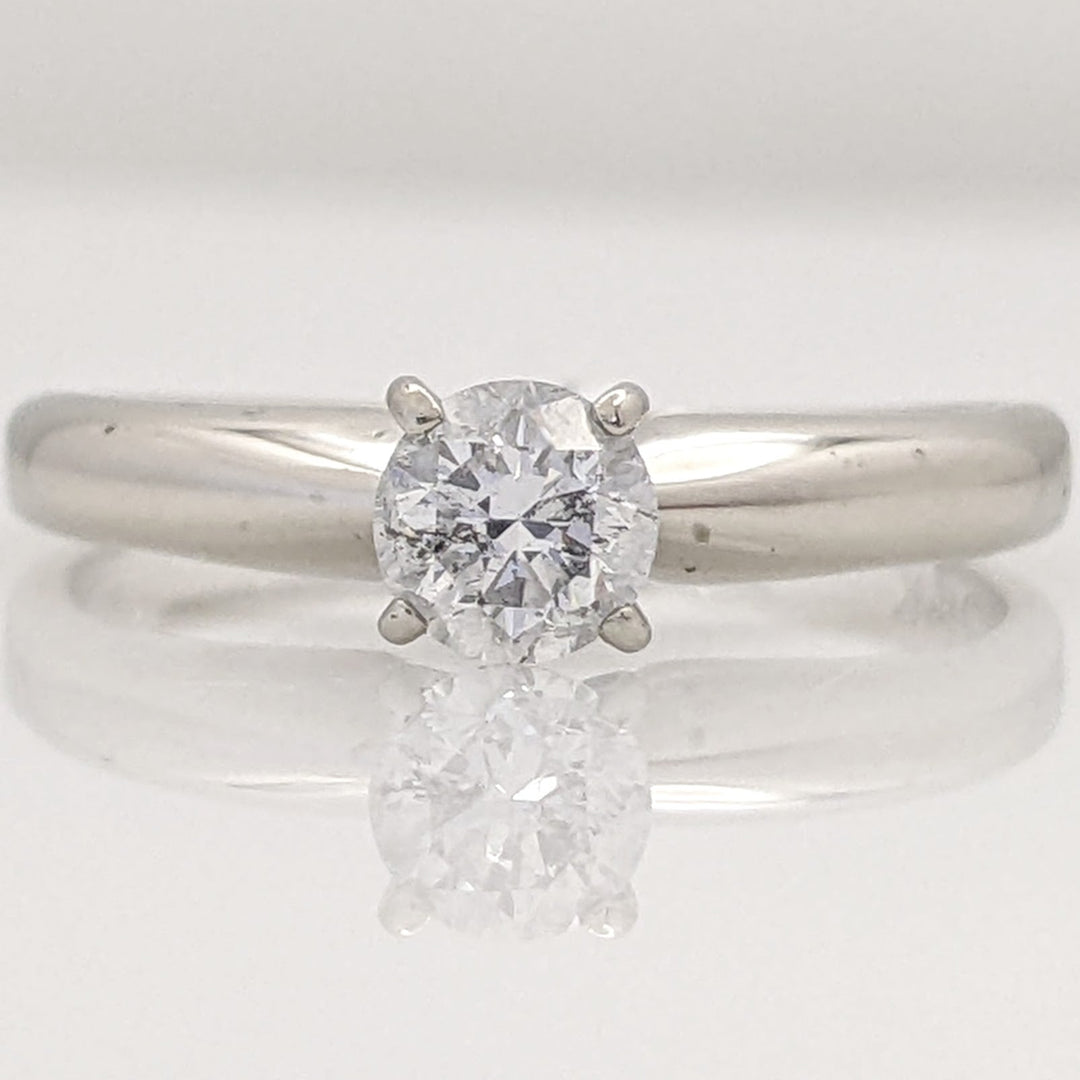 14K WHITE .35 CARAT TOTAL I1 G DIAMOND ROUND 4-PRONG ESTATE SOLITAIRE RING 1.9 GRAMS