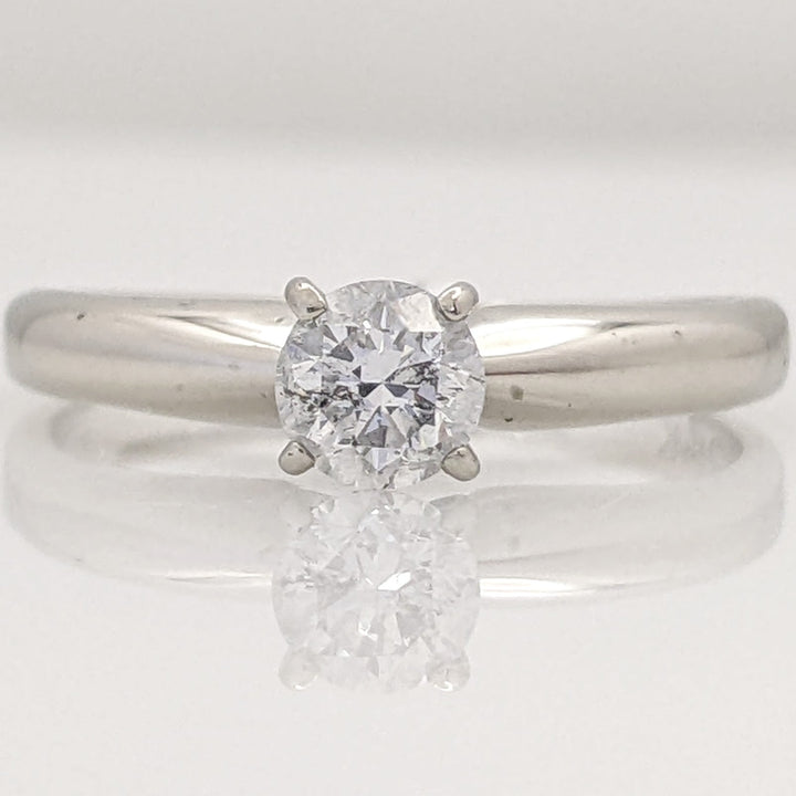 14K WHITE .35 CARAT TOTAL I1 G DIAMOND ROUND 4-PRONG ESTATE SOLITAIRE RING 1.9 GRAMS