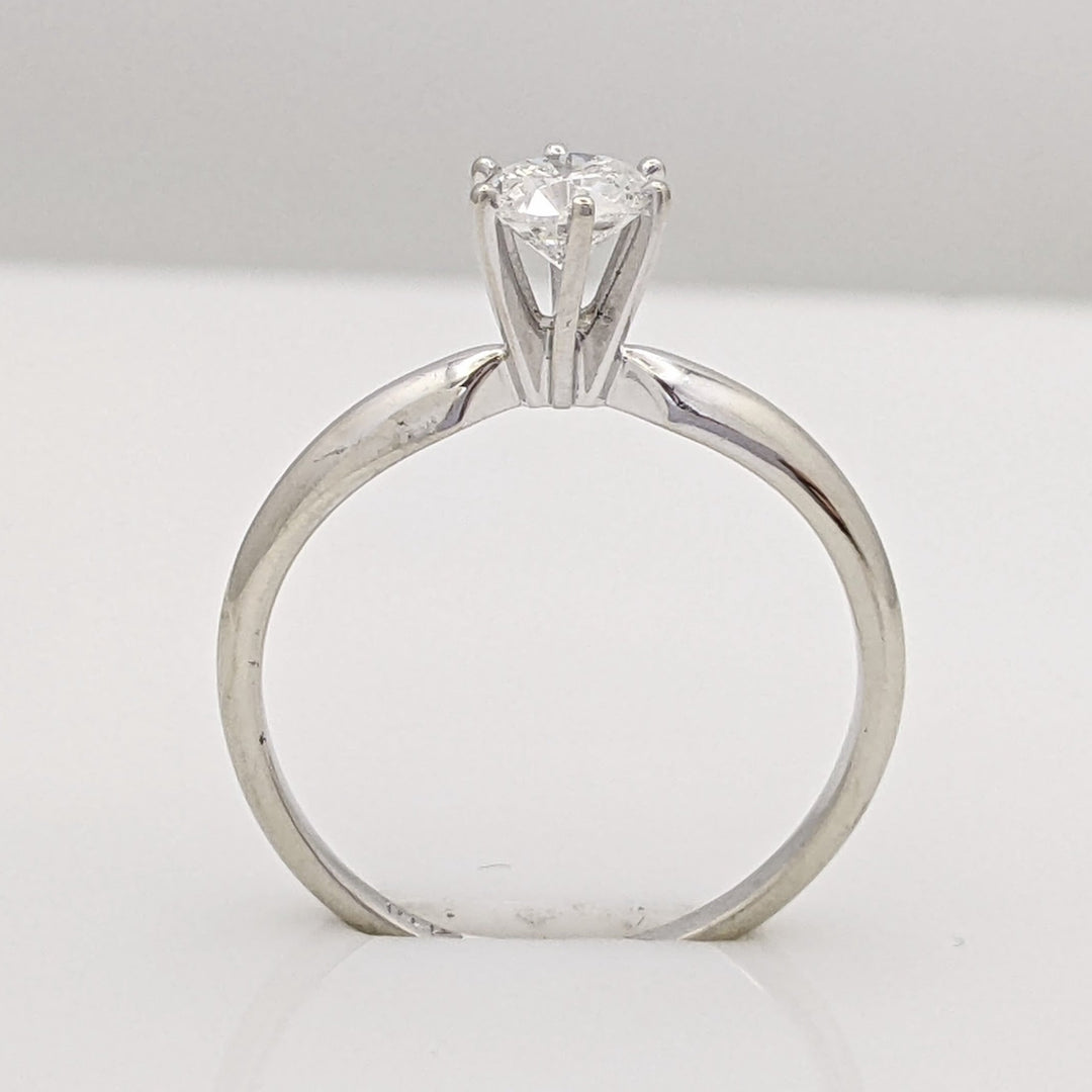14K WHITE .42 CARAT TOTAL I1 E DIAMOND ROUND 6-PRONG SOLITARE ESTATE RING 1.7 GRAMS