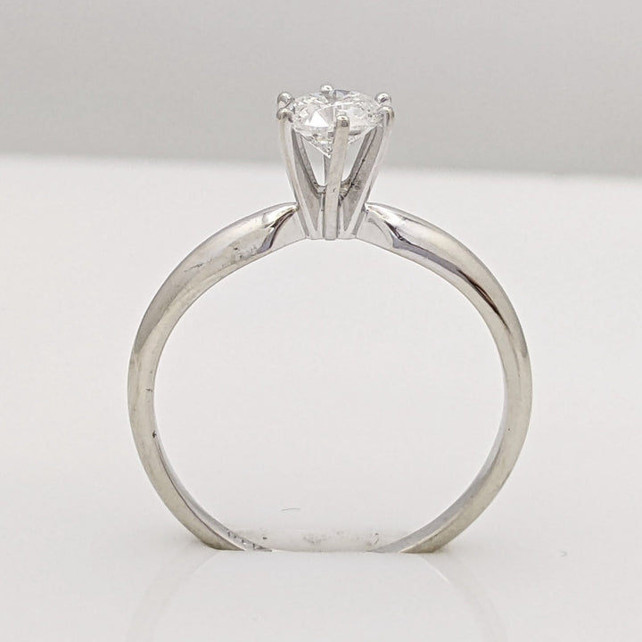 14K WHITE .42 CARAT TOTAL I1 E DIAMOND ROUND 6-PRONG SOLITARE ESTATE RING 1.7 GRAMS