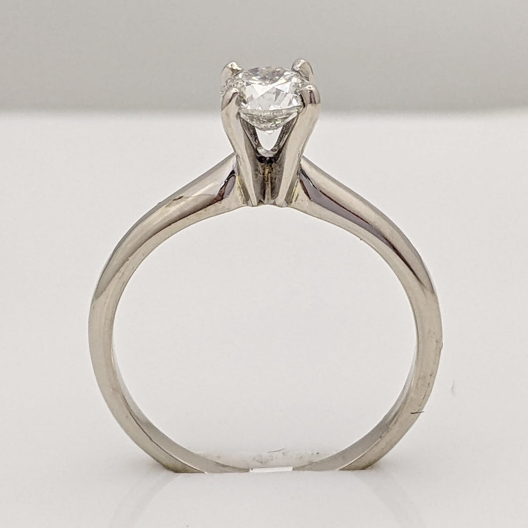 14K WHITE .50 CARAT TOTAL I1 J DIAMOND ROUND 4-PRONG SOLITAIRE ESTATE RING 2.2 GRAMS