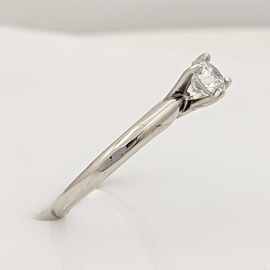 14K WHITE .50 CARAT TOTAL I1 J DIAMOND ROUND 4-PRONG SOLITAIRE ESTATE RING 2.2 GRAMS