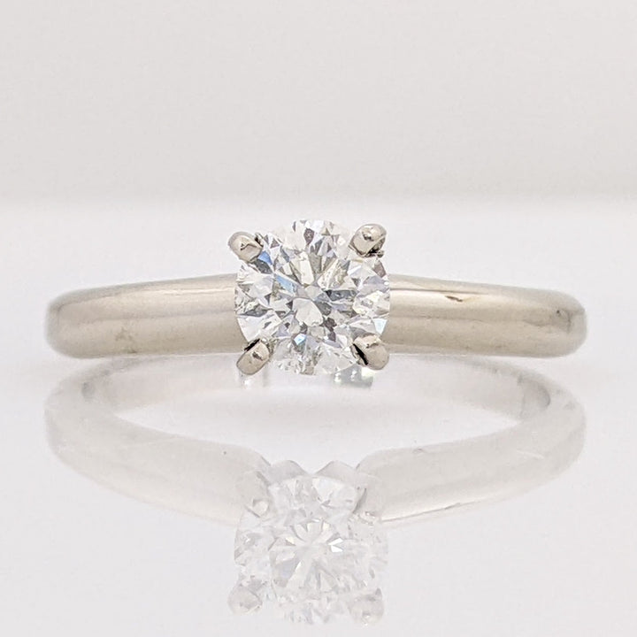 14K WHITE .50 CARAT TOTAL I1 J DIAMOND ROUND 4-PRONG SOLITAIRE ESTATE RING 2.2 GRAMS