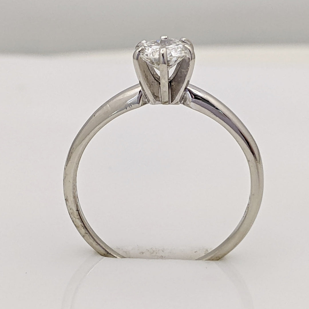 14K WHITE .41 CARAT TOTAL SI2 J DIAMOND ROUND SOLITAIRE ESTATE RING 1.9 GRAMS