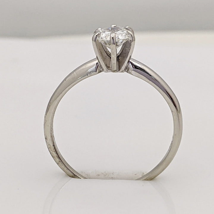 14K WHITE .41 CARAT TOTAL SI2 J DIAMOND ROUND SOLITAIRE ESTATE RING 1.9 GRAMS
