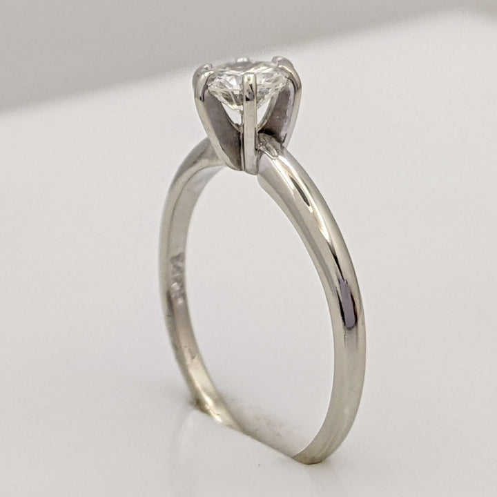 14K WHITE .41 CARAT TOTAL SI2 J DIAMOND ROUND SOLITAIRE ESTATE RING 1.9 GRAMS