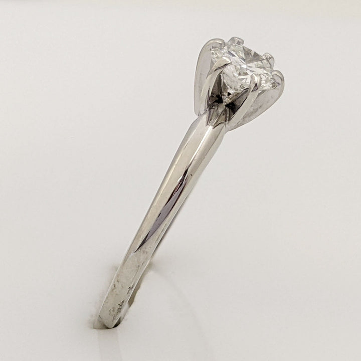 14K WHITE .41 CARAT TOTAL SI2 J DIAMOND ROUND SOLITAIRE ESTATE RING 1.9 GRAMS