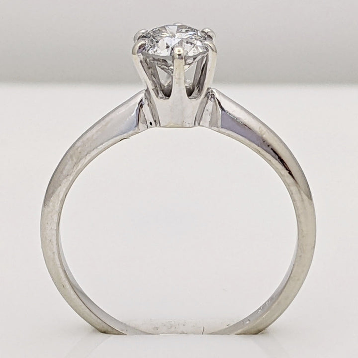 14K WHITE .50 CARAT TOTAL I1 I DIAMOND ROUND 6-PRONG SOLITAIRE ESTATE RING 2.0 GRAMS