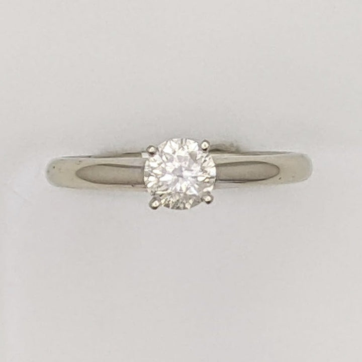 14K WHITE .50 CARAT TOTAL I1 G DIAMOND ROUND SOLITAIRE ESTATE RING 2.2 GRAMS