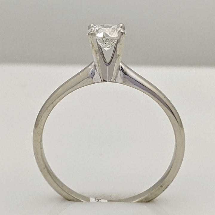 14K WHITE .50 CARAT TOTAL I1 G DIAMOND ROUND SOLITAIRE ESTATE RING 2.2 GRAMS