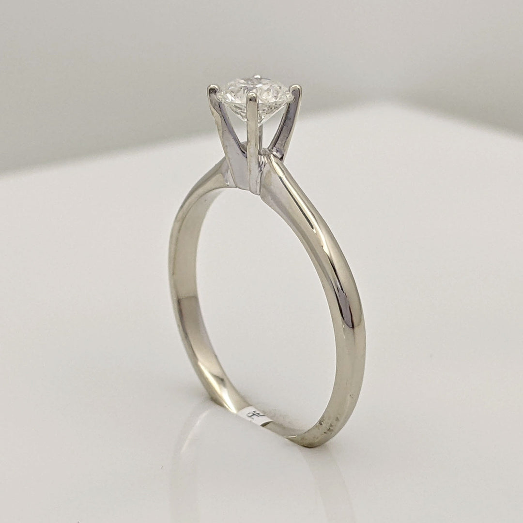 14K WHITE .50 CARAT TOTAL I1 G DIAMOND ROUND SOLITAIRE ESTATE RING 2.2 GRAMS
