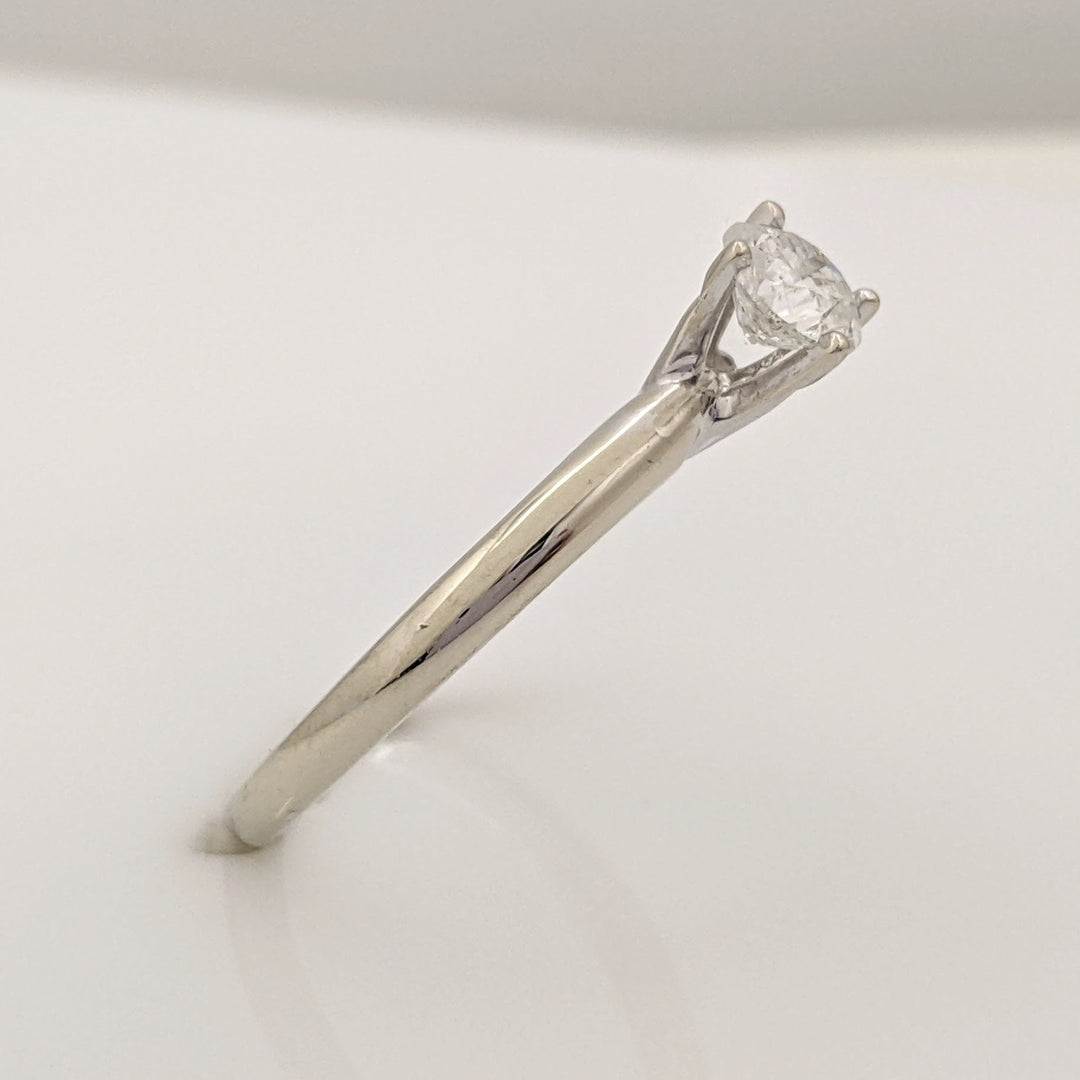 14K WHITE .50 CARAT TOTAL I1 G DIAMOND ROUND SOLITAIRE ESTATE RING 2.2 GRAMS