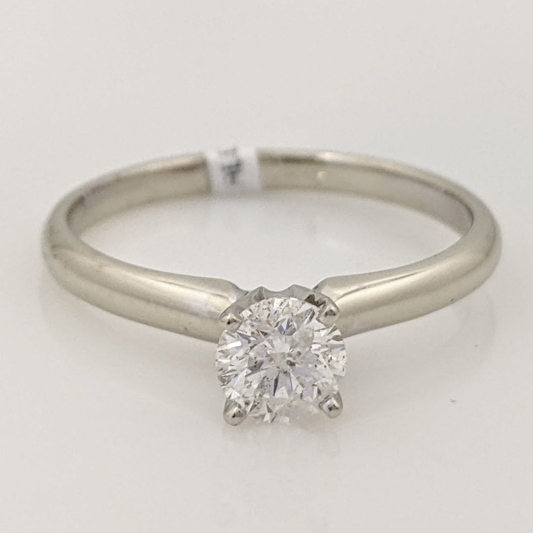 14K WHITE .50 CARAT TOTAL I1 G DIAMOND ROUND SOLITAIRE ESTATE RING 2.2 GRAMS