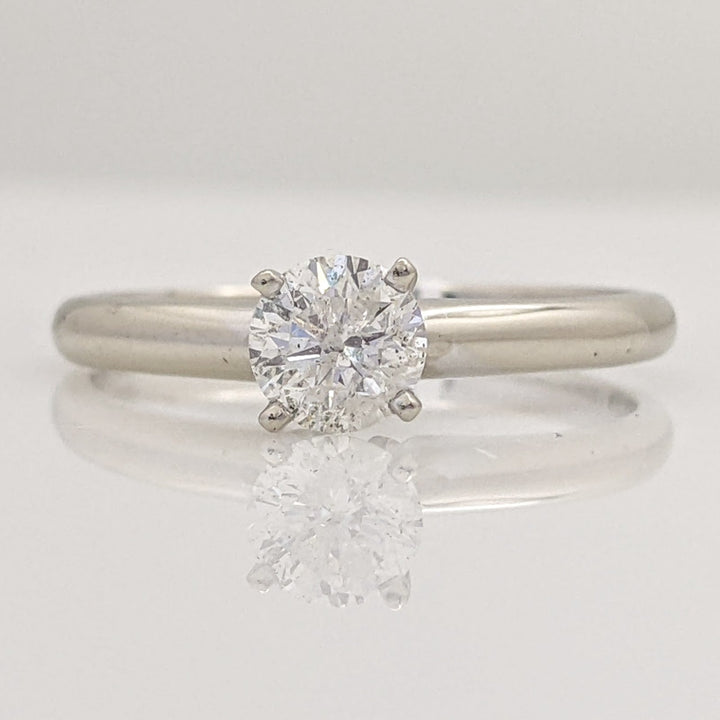 14K WHITE .50 CARAT TOTAL I1 G DIAMOND ROUND SOLITAIRE ESTATE RING 2.2 GRAMS