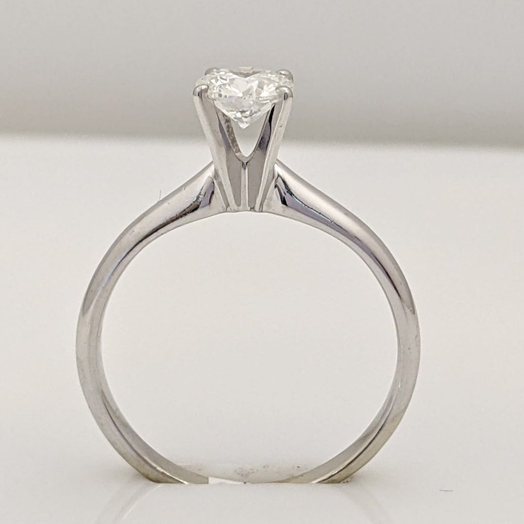 14K WHITE .48 CARAT TOTAL I1 G DIAMOND ROUND SOLITAIRE ESTATE RING 2.1 GRAMS