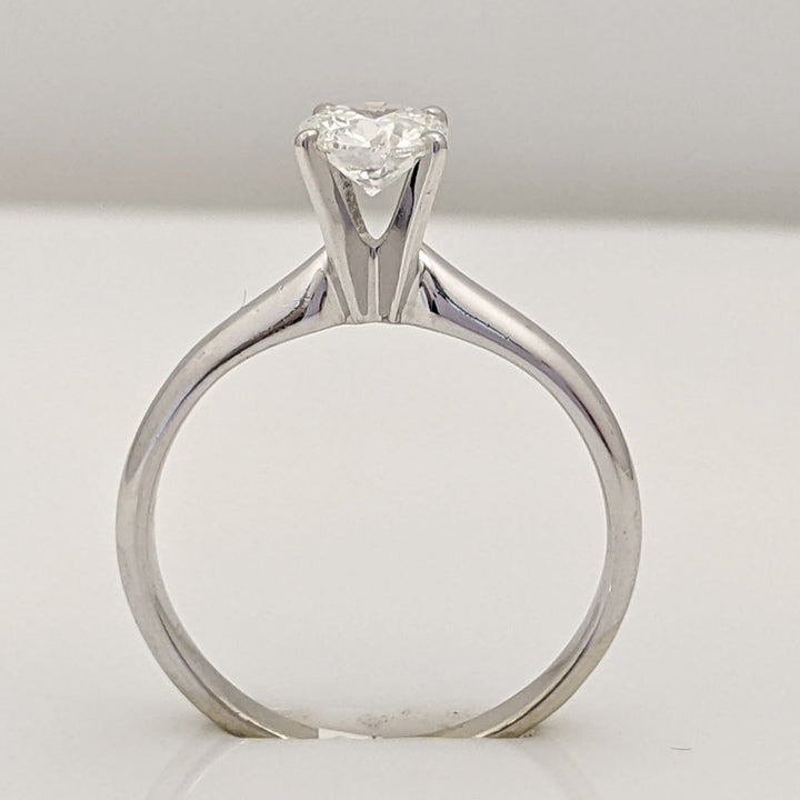 14K WHITE .48 CARAT TOTAL I1 G DIAMOND ROUND SOLITAIRE ESTATE RING 2.1 GRAMS