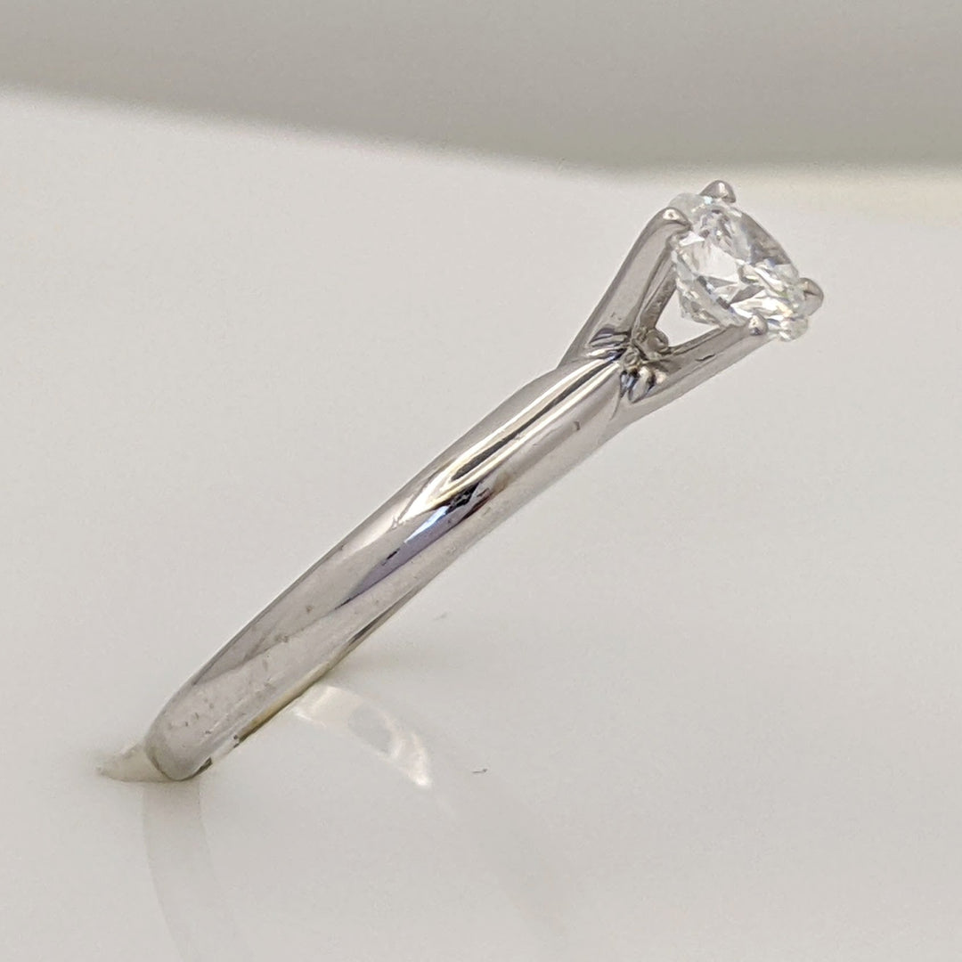 14K WHITE .48 CARAT TOTAL I1 G DIAMOND ROUND SOLITAIRE ESTATE RING 2.1 GRAMS