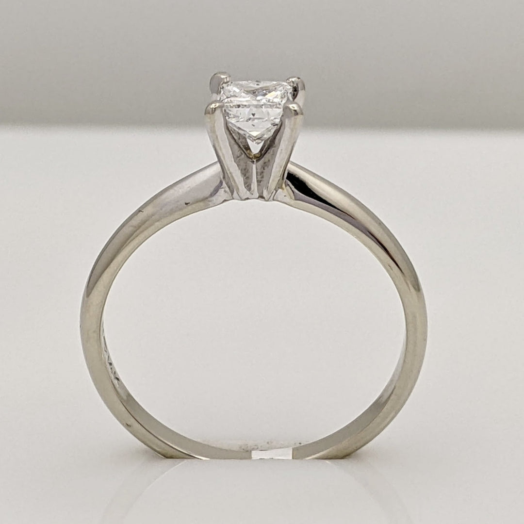 14K WHITE .47 CARAT TOTAL SI2 H DIAMOND PRINCESS CUT ESTATE RING 2.2 GRAMS