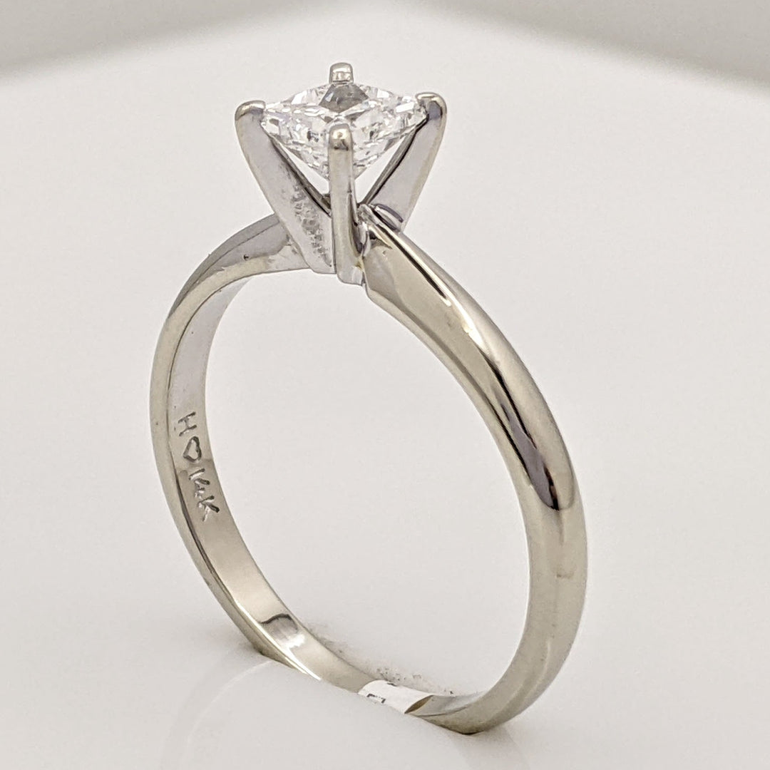 14K WHITE .47 CARAT TOTAL SI2 H DIAMOND PRINCESS CUT ESTATE RING 2.2 GRAMS